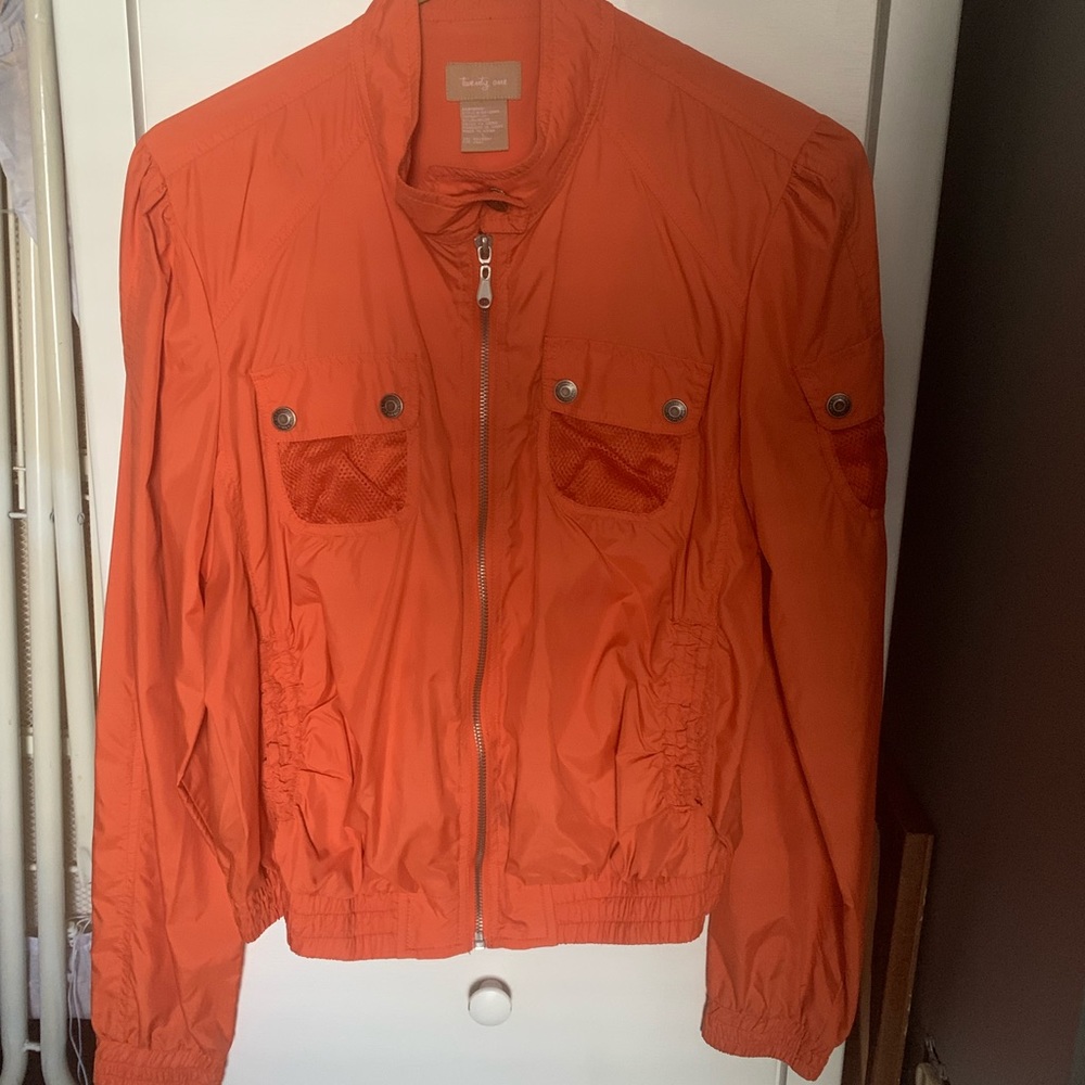 FOREVER 21 Orange Nylon Light Jacket/ Windbreaker. Size L